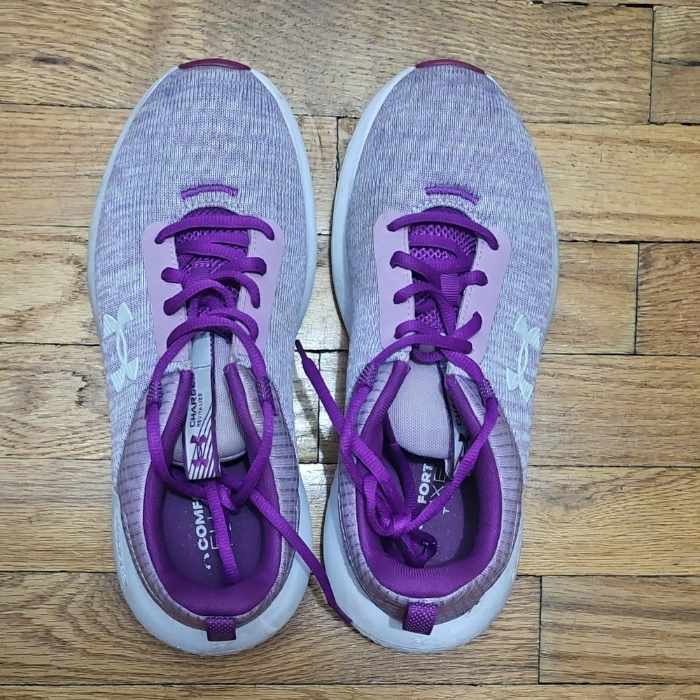 Under Armour Women's Purple and White Sneakers
